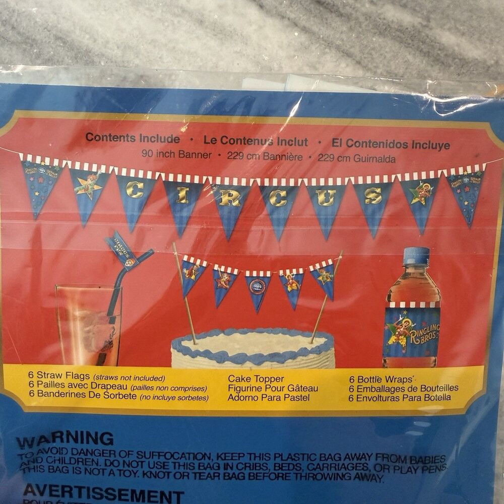 Ringling Brothers Barnum & Bailey Circus Birthday Party Decorations Banner 26pc